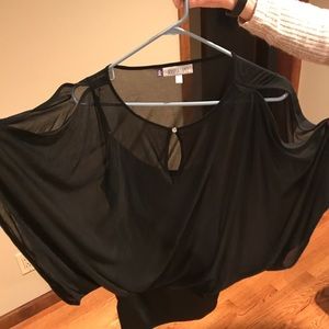 Jen Lopez black sheer blouse